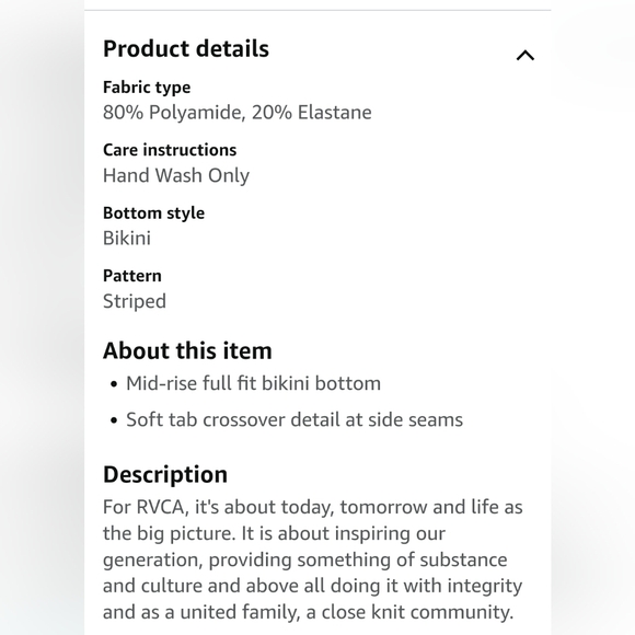 RVCA Women's Stripe Out Bikini Bottom, X-Small - Picture 6 of 6